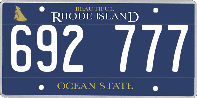RI license plate 692777