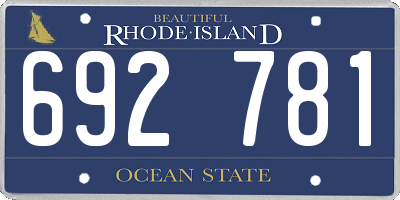 RI license plate 692781