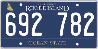 RI license plate 692782