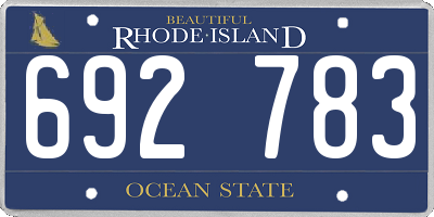 RI license plate 692783