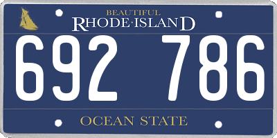 RI license plate 692786