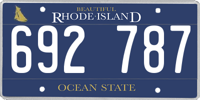 RI license plate 692787