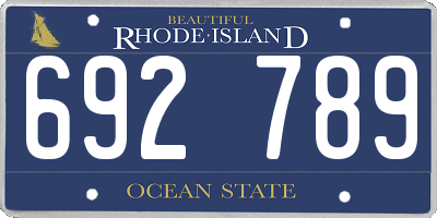 RI license plate 692789