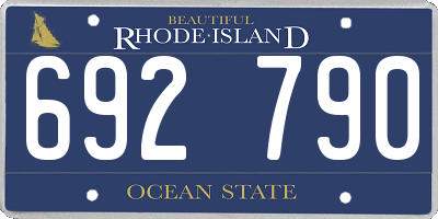 RI license plate 692790