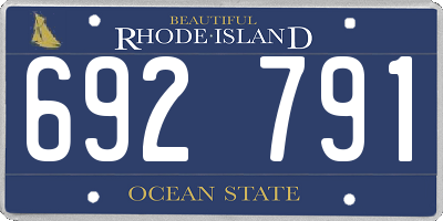 RI license plate 692791