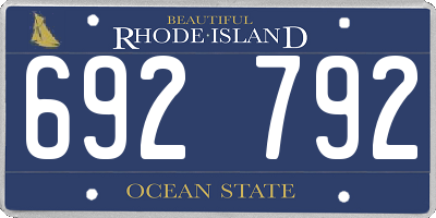 RI license plate 692792