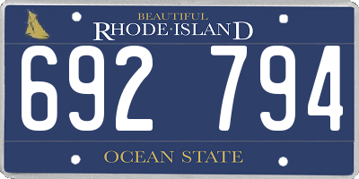 RI license plate 692794
