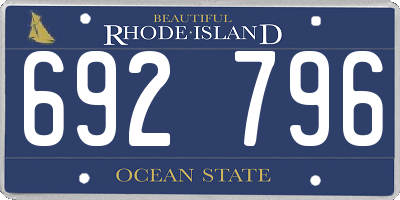 RI license plate 692796