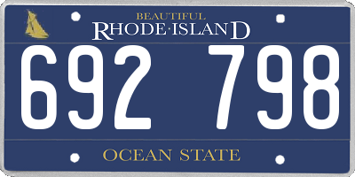RI license plate 692798