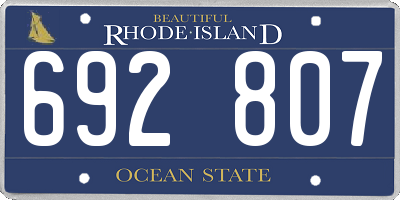 RI license plate 692807