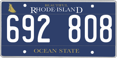 RI license plate 692808