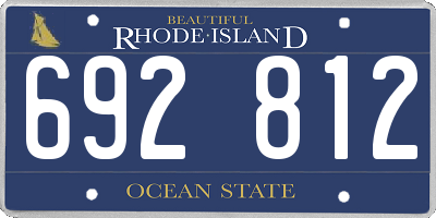 RI license plate 692812