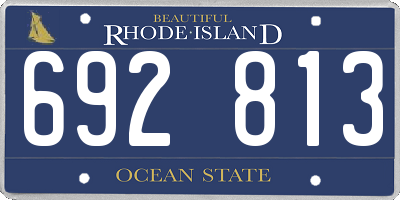 RI license plate 692813