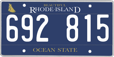 RI license plate 692815