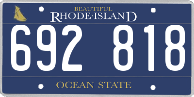 RI license plate 692818