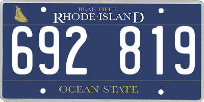 RI license plate 692819