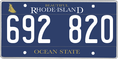 RI license plate 692820