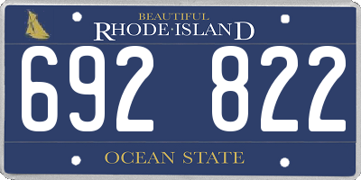 RI license plate 692822