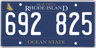 RI license plate 692825