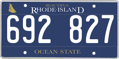 RI license plate 692827