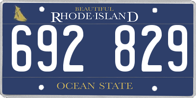 RI license plate 692829