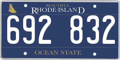 RI license plate 692832