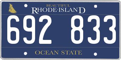 RI license plate 692833