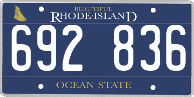 RI license plate 692836