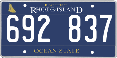 RI license plate 692837