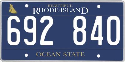 RI license plate 692840