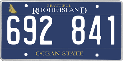 RI license plate 692841