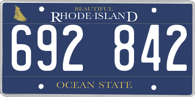 RI license plate 692842