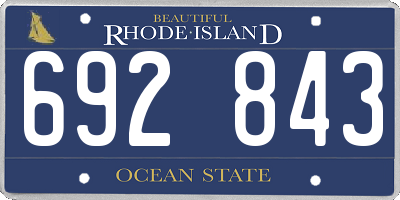 RI license plate 692843