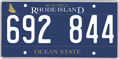 RI license plate 692844
