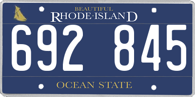 RI license plate 692845