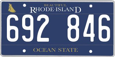 RI license plate 692846