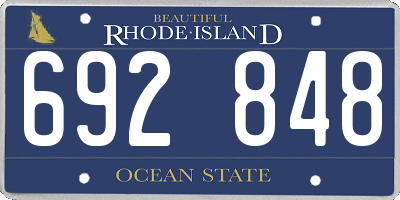 RI license plate 692848