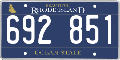 RI license plate 692851