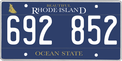 RI license plate 692852