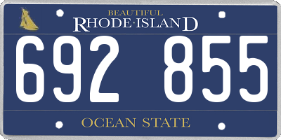 RI license plate 692855