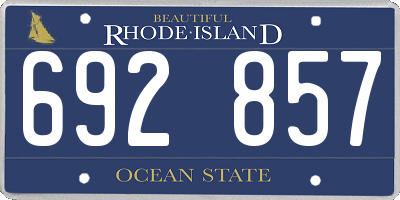 RI license plate 692857