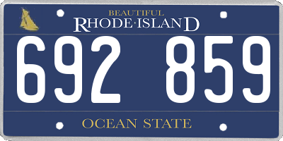 RI license plate 692859