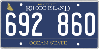 RI license plate 692860