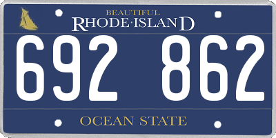 RI license plate 692862