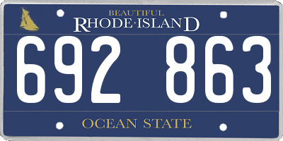 RI license plate 692863