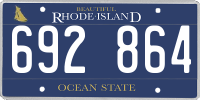 RI license plate 692864