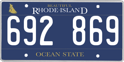 RI license plate 692869