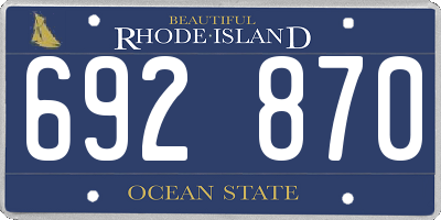 RI license plate 692870