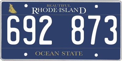 RI license plate 692873