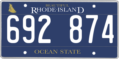 RI license plate 692874